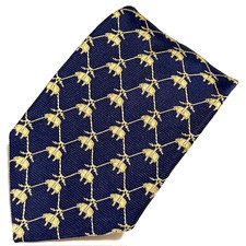 Brooks Brothers Makers Tie Blue Foulard Golden Fleece Stitched Stylish Elegance