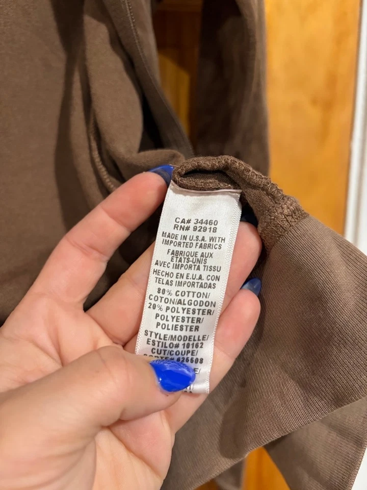 Juicy Couture бархата молнии толстовка с капюшоном коричневый Y2K сделано в США размер P винтажный - Изображение 4 из 4