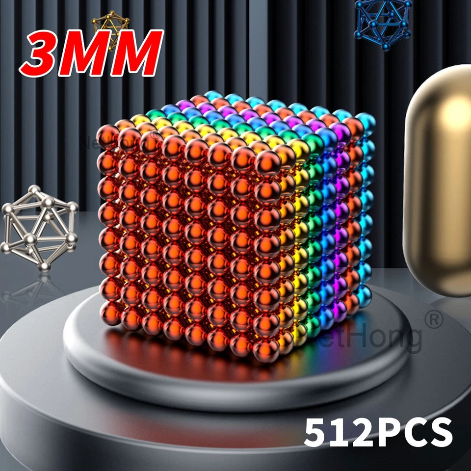 512pcs Magnetic Colorful Desk Balls Ideal Gift for Adults to Boost Creativity - Image 4 of 4