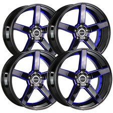 Set Of 4 Strada Sf35 Perfetto 18x8.5 5x4.5 30mm Blackblue Wheels Rims Set Of 4 Strada Sf35 Perfetto 18x8.5 5x4.5 30mm Blackblue Wheels Rims