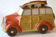 Clay Art Woody Wagon Surfboard Surfing Car Cookie Jar Hand Painted