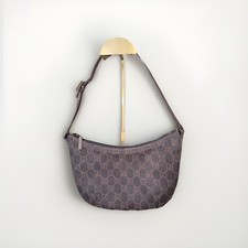 Authentic GUCCI Canvas Crescent Slim Boat Poc...