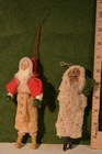 2 Father  Christmas tree ornaments, one probably German (rabbit fur beard)  1920
