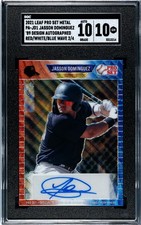 2021 Leaf Pro Set Metal Jasson Dominguez RED WHITE BLUE /4 SGC 10 w/10 AUTO