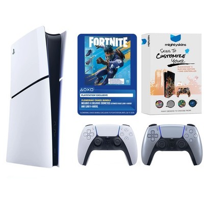Sony PlayStation 5 Disc Fortnite Bundle with Extra Controller- Sterling Silver