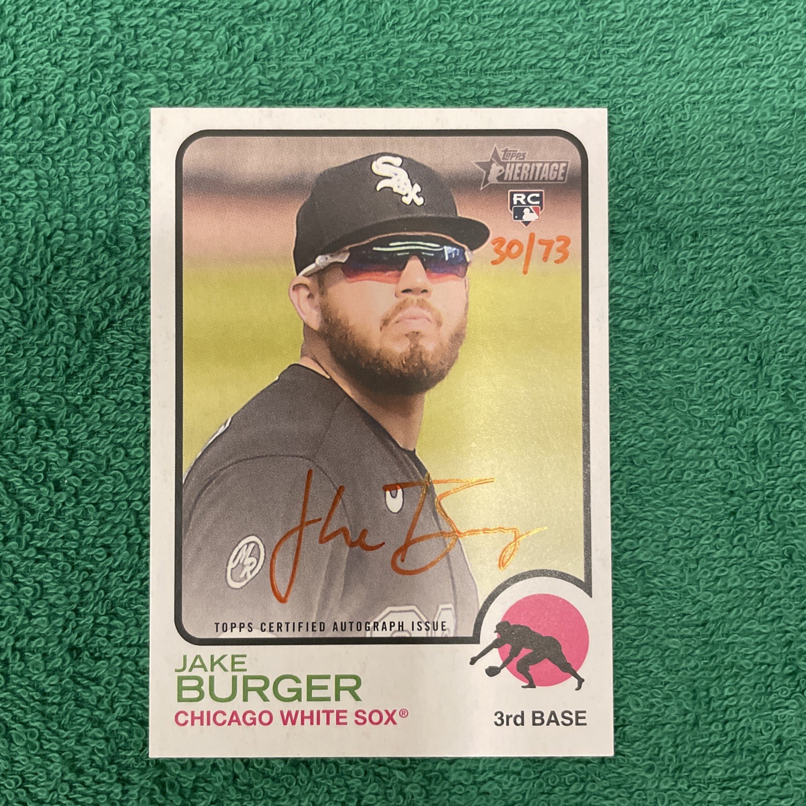 2022 Topps Heritage - Real One Autograph Jake Burger Special Edition Red Ink /73