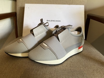 BRAND NEW BOXED BALENCIAGA TESS S GOMMA LOW TOP SNEAKERS TRAINERS GREY  5/39 UK