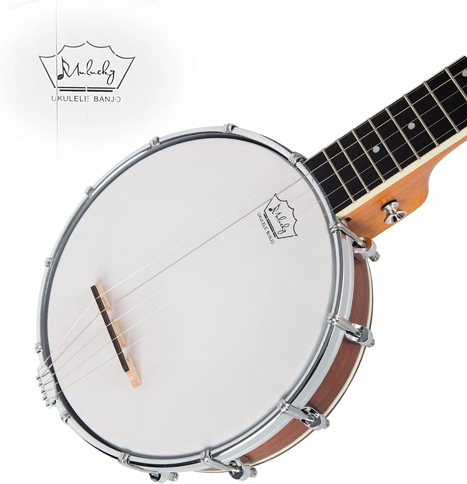5 String Banjo Mini -  26 Inch Travel Banjo Sapele Body Closed Solid Back Beginn - Image 4 of 4