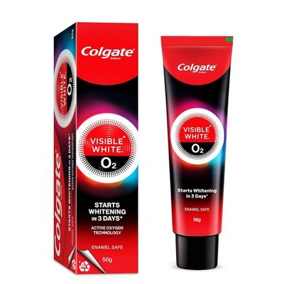 Colgate Visible White O2, Teeth Whitening Toothpaste (50g) for noticeably whiter
