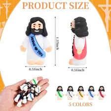 100 PCS Little Jesus Figures Mini Jesus Figurines in Bulk Tiny Pocket Rubber