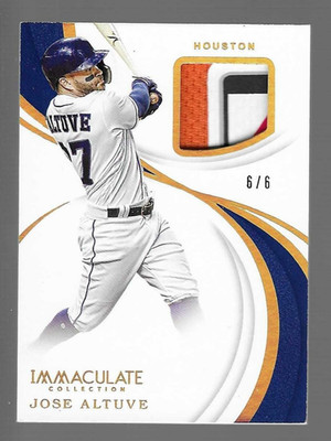 Jose Altuve 2019 Panini Immaculate Collection Materials Laundry Tag 6/6