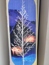Prelit White Twig Outdoor Christmas Tree with Ground Stake