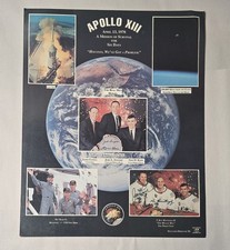 Vintage NASA Apollo 13 Laminated Collage Post...