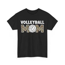 Volleyball Mom Shirt, Leopard Volleyball Sports Lovers Women Mom Shirt 