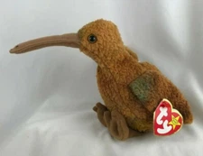 1998 TY Beanie Babies "Beak" Kiwi Bird Original PE Pellets Red Stamp Error
