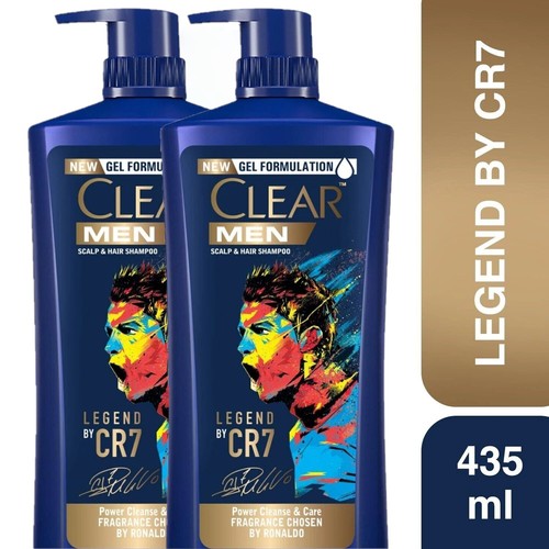 Clear Men Scalp &amp;amp;amp;amp; Hair Shampoo Legend by CR7 New Gel Formula w Sea Salt 435g x 2