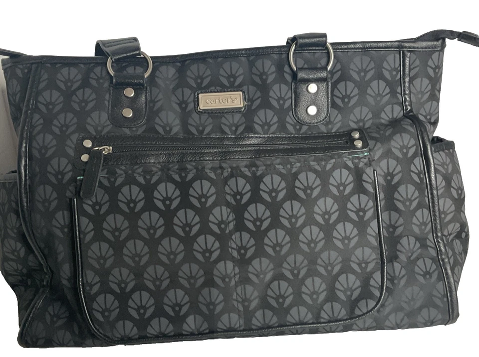 baby diaper bag Carters Large Mint Lining 5 Pockets Outside & Inside Great Cond - Image 4 of 4