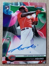 2020 Bowman's Best of 2020 Green Refractor Aristides Aquino Auto RC /99 Reds