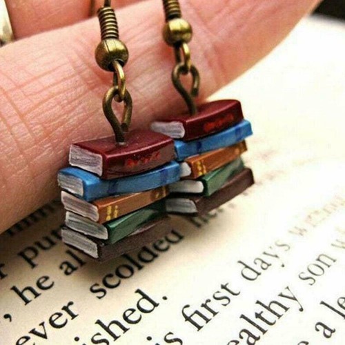 Stack of Books Earrings Women Multicolor Pendant Stud SALE HOT Dangle Drop 2024 - Picture 1 of 11