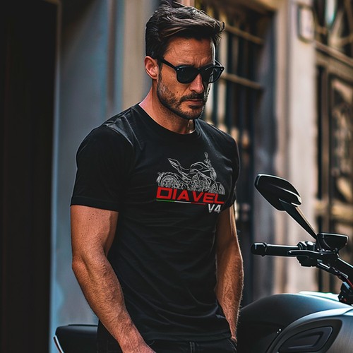 Ducati Diavel V4 2023-2024 - Motorcycle T-Shirt for Riders - Picture 2 of 4