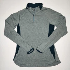 REI Co-op Active Pursuits 1/4 Quarter Zip Womens Top Size M Green Stretch Wick