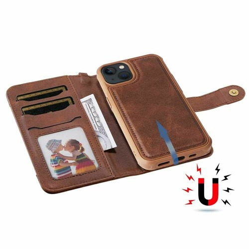 For iPhone 13 Pro 12 11 XS XR SE 6 7 8 Plus Detachable Wallet Leather Case Cover - Picture 30 of 48