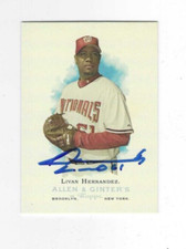 Signed LIVAN HERNANDEZ Washington Nationals 2006 Allen & Ginter card #141 w/COA