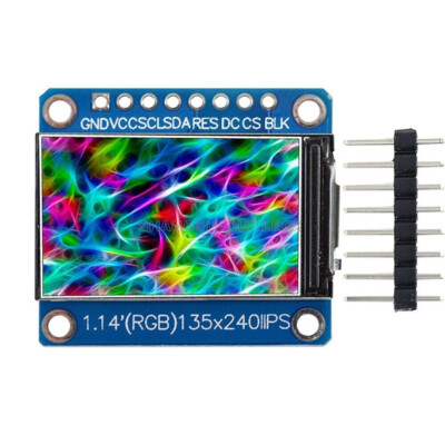 1.14'' 8PIN 135*240 SPI HD IPS Full Color TFT Display Screen ST7789 Module 3.3V