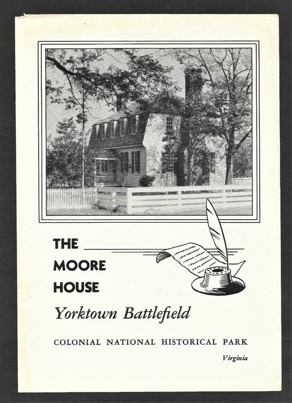 1952 The Moore House Brochure at Historical Colonial National Park in Virginia 