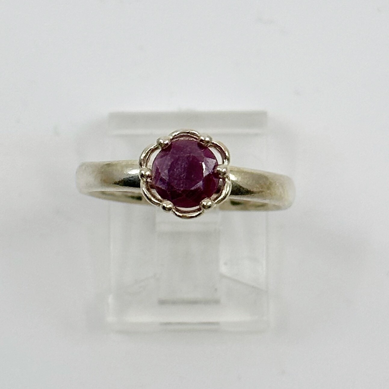Sterling silver July ruby Ring - GM100 - image 2