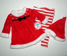 NWT BON BEBE girl's 3-pc Holiday Dress Leggings Hat OUTFIT 3 6 months