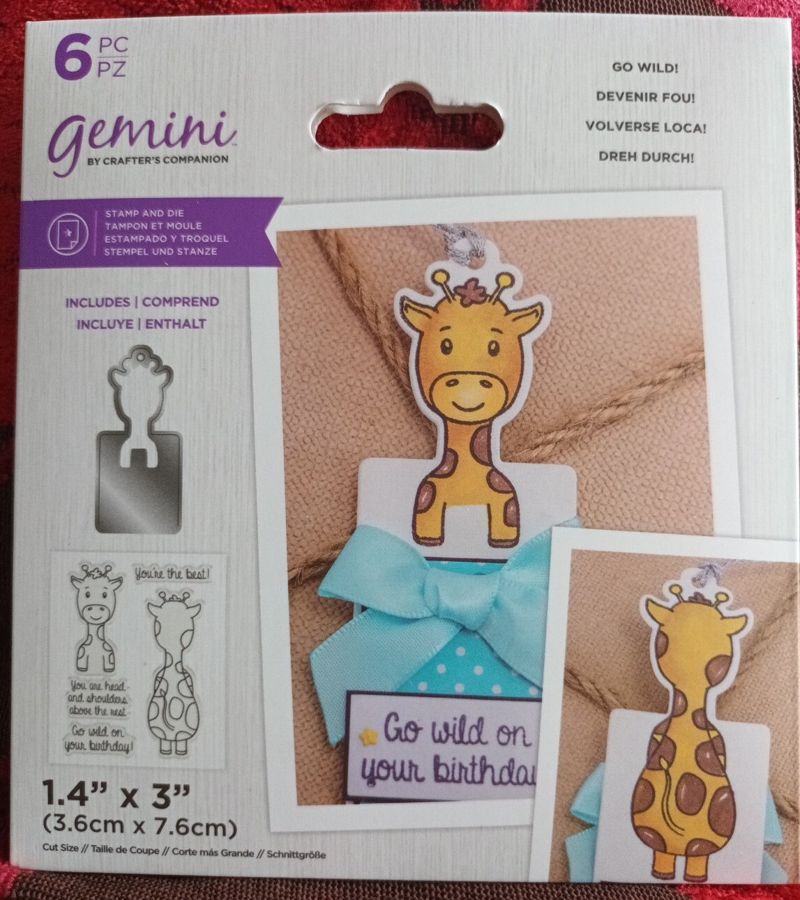crafters companion. Gemini. 6pc stamp and die set new ""go wild!""