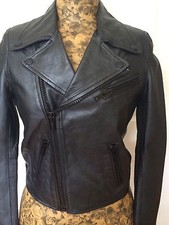 Maje Leather Jacket Motorcycle Style Coat Women Zipper Size T 2 Us M New @ $730