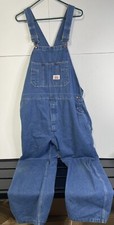 Round House Mens Light Wash Blue Denim Zipper Fly Made in USA Bib Overalls