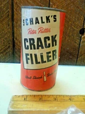 Vintage Schalks Peter Putter Crack Filler 1947 Tin Cardboard Can  Great Display