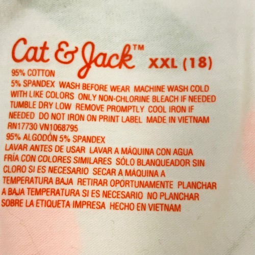 Cat And Jack Girl's Size XXL 18 White Cherry Pants New With Tags - Picture 5 of 10