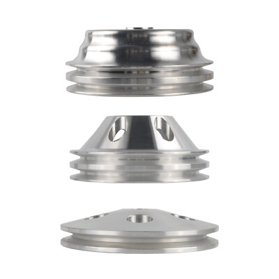 Pulley Blocks Sbc Pulley Kit SHLPDFM Aluminum 2-Groove Water Pump Pulley For B 612123 - Foto 10