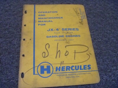 Hercules JX4L-D5 JX4L-CER JX4L-DER Engine Owner Operator Maintenance Manual