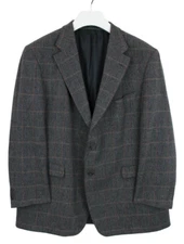 Daks Blazer Men UK 48 Pure New Wool Notch Lapel Single Breasted Checked