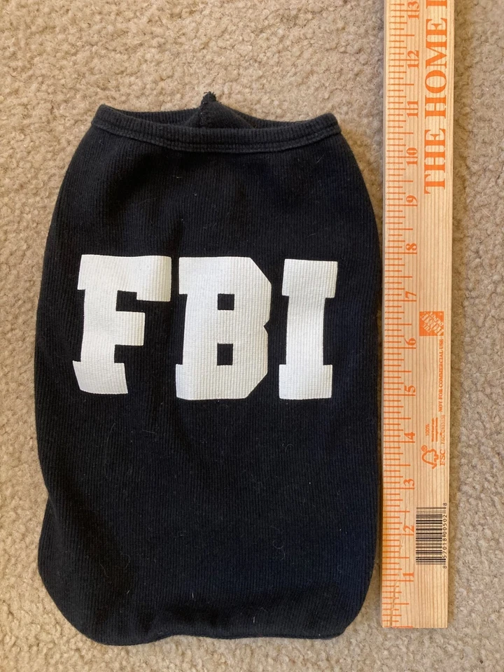 Federal Bureau of Investigation (FBI) 2 patas perro suéter pequeño negro Foto 3 de 4