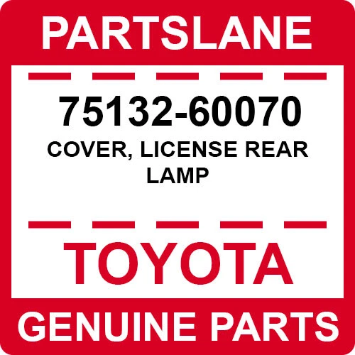 Cubierta de lámpara trasera con licencia original OEM 75132-60070 Lexus GX470 2003-2009 Foto 2 de 4