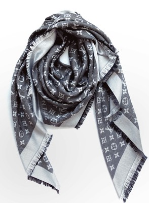 light grey lv scarf