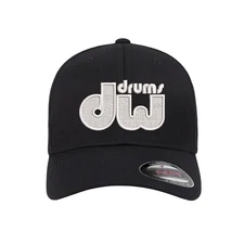 DW Drums Logo Embroidered Flexfit Hat Flat and Curved