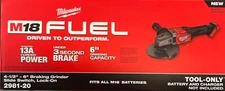 Milwaukee 2981-20 M18 Fuel 4 1/2- 6" Braking Grinder w Slide Switch NEW in Box