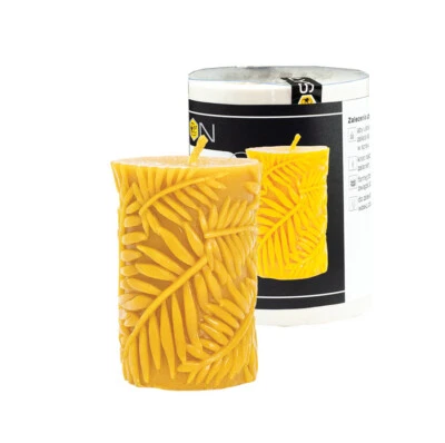 BIENE24.DE Kerzengießform Stumpenkerze mit Blätter Silikonform Kerzen Bienenwachs