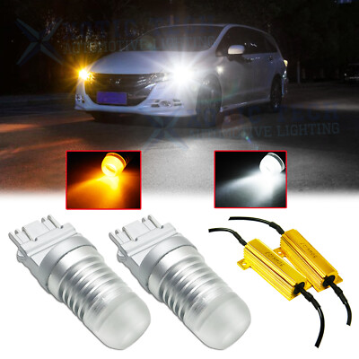 CANbus Switchback White Amber 3157 3457 LED Turn Signal Light Bulbs Error Free