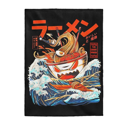 Adorable Divertido Otaku Japón Kanji Ramen Anime Otaku Manga Regalo Manta de Peluche - Imagen 4 de 7