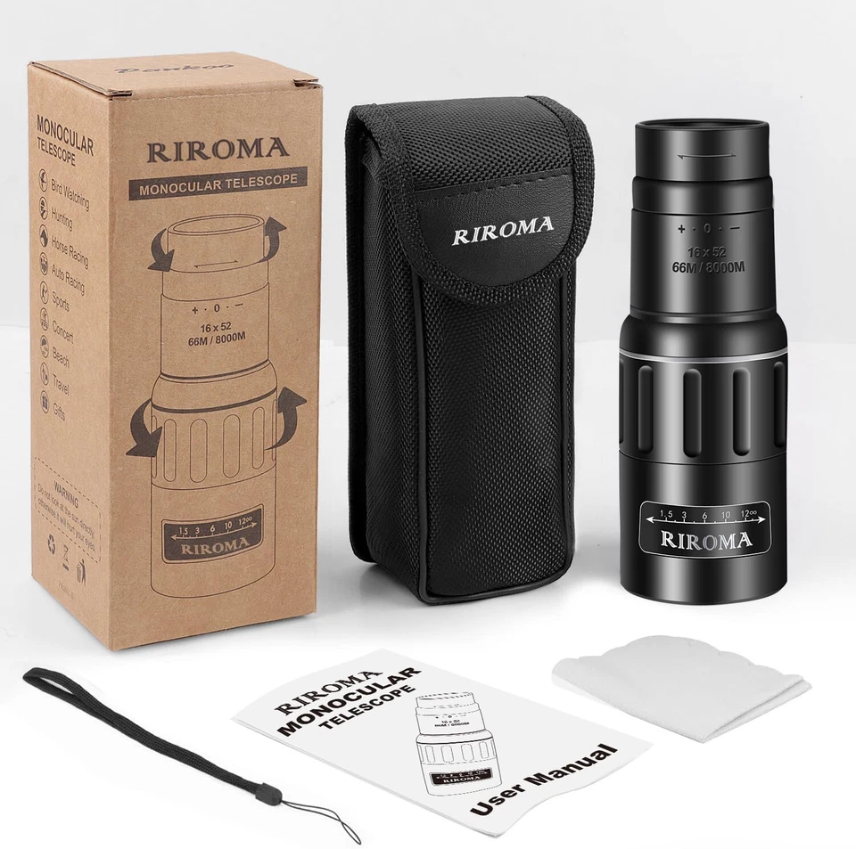 RIROMA Compact Monocular Telescope, 16X52 HD  2023 High Power Monocular - Image 3 of 4
