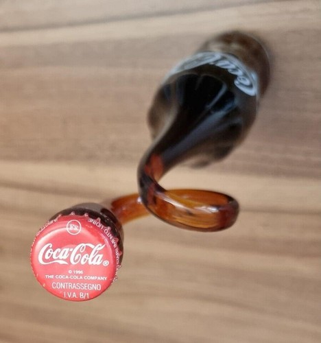 Coca Cola Flasche erwärmt gezogen - Vintage - Kunstvoll gebogen 1996 Murano Glas - Bild 6 von 8