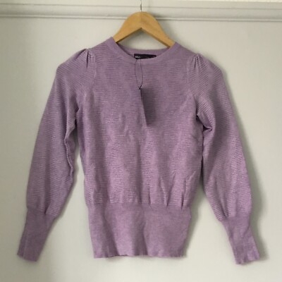 Marks & Spencer Ladies Crew Neck Jumper Dusted Lilac Size XS Pit to Pit  15 inch